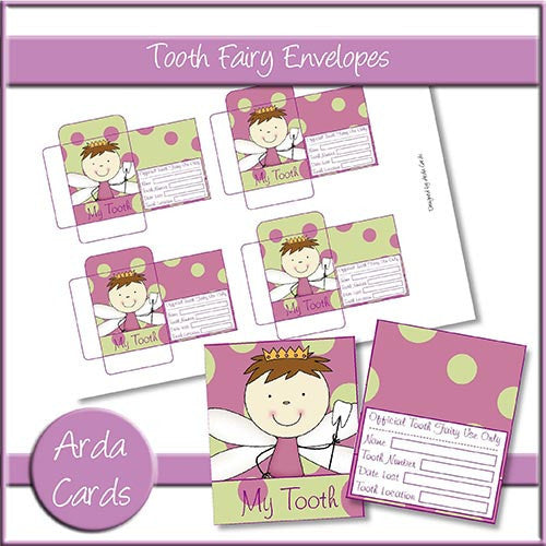 Green & Purple Boy Tooth Fairy Envelopes - The Printable Craft Shop