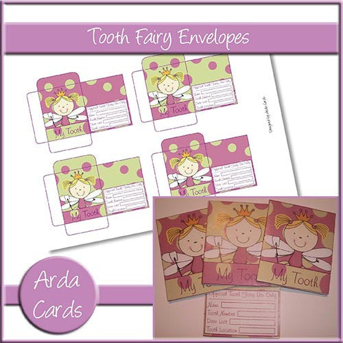Green & Purple Girl Tooth Fairy Envelopes - The Printable Craft Shop