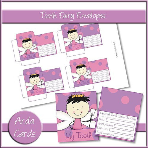 Pink & Purple Boy Tooth Fairy Envelopes - The Printable Craft Shop