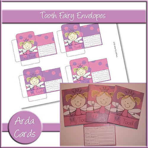 Pink & Purple Girl Tooth Fairy Envelopes - The Printable Craft Shop