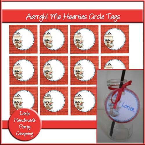 Aarrgh! Me Hearties Circle Tags - The Printable Craft Shop