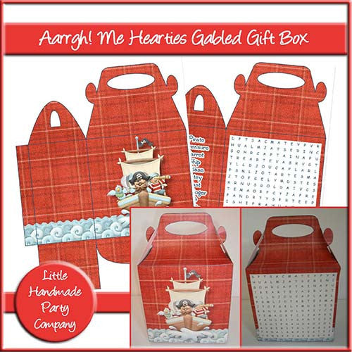 Aarrgh! Me Hearties Gabled Gift Box - The Printable Craft Shop