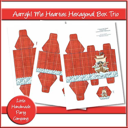 Aarrgh! Me Hearties Hexagonal Box Trio - The Printable Craft Shop