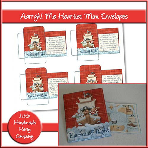 Aarrgh! Me Hearties Mini Envelopes - The Printable Craft Shop