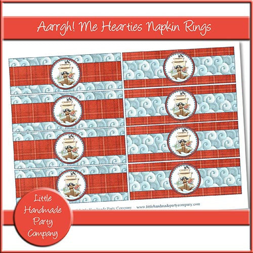 Aarrgh! Me Hearties Napkin Rings - The Printable Craft Shop