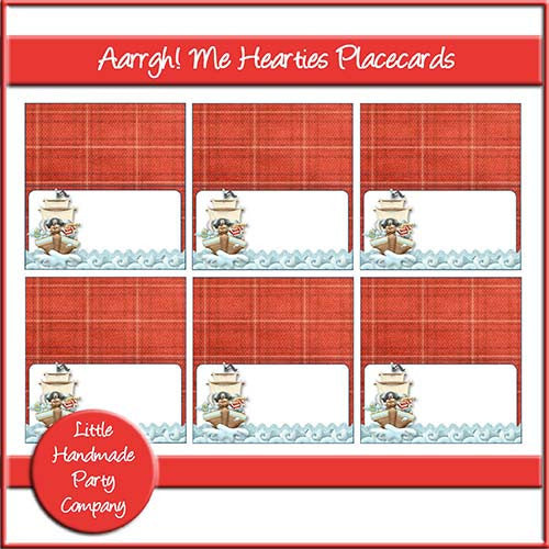 Aarrgh! Me Hearties Place Cards - The Printable Craft Shop