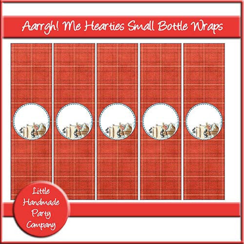 Aarrgh! Me Hearties Small Bottle Wraps - The Printable Craft Shop