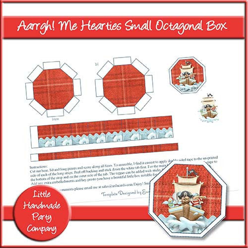 Aarrgh! Me Hearties Small Octagonal Box - The Printable Craft Shop