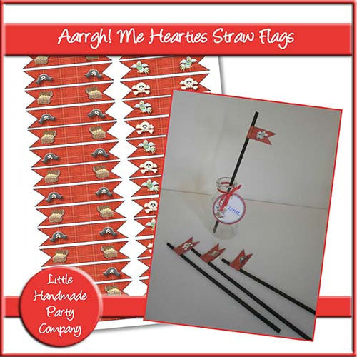 Aarrgh! Me Hearties Straw Flags - The Printable Craft Shop