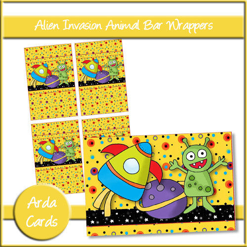 Alien Invasion Animal Bar Wrappers - The Printable Craft Shop