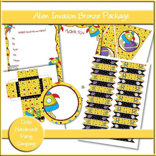 Alien Invasion Bronze Party Set - The Printable Craft Shop