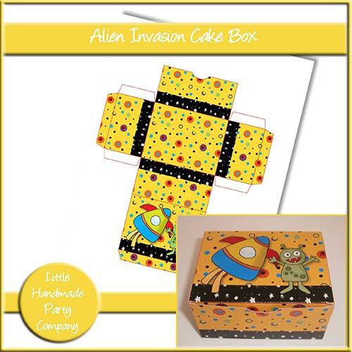 Alien Invasion Cake Box - The Printable Craft Shop
