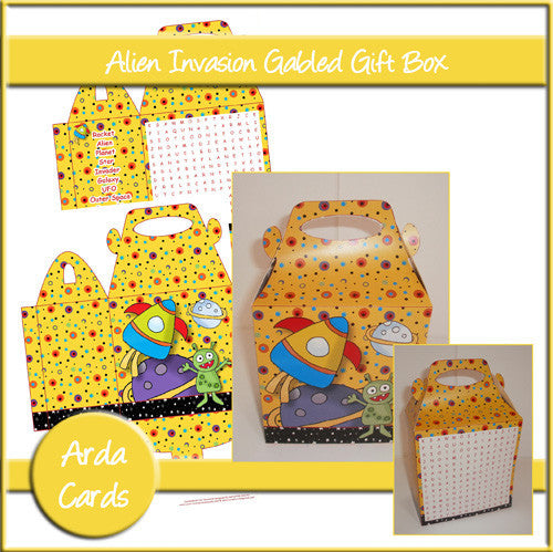 Alien Invasion Gabled Gift Box - The Printable Craft Shop