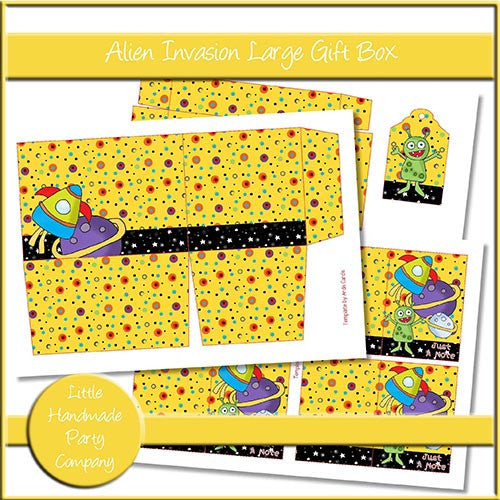 Alien Invasion Large Gift Box - The Printable Craft Shop