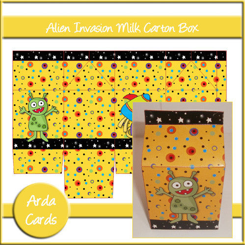 Alien Invasion Milk Carton Box - The Printable Craft Shop