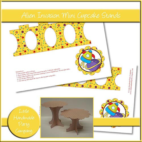 Alien Invasion Mini Cupcake Stands - The Printable Craft Shop