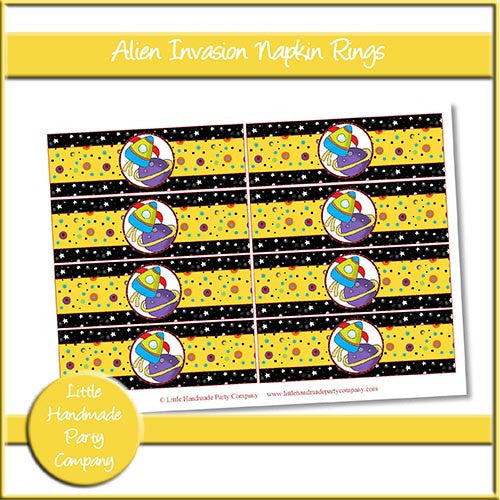 Alien Invasion Napkin Rings - The Printable Craft Shop