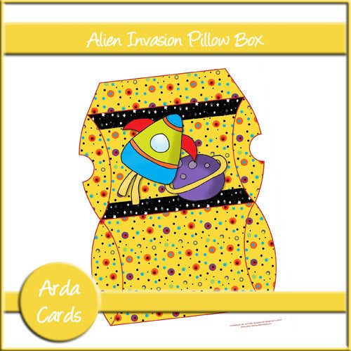 Alien Invasion Large Pillow Box - The Printable Craft Shop