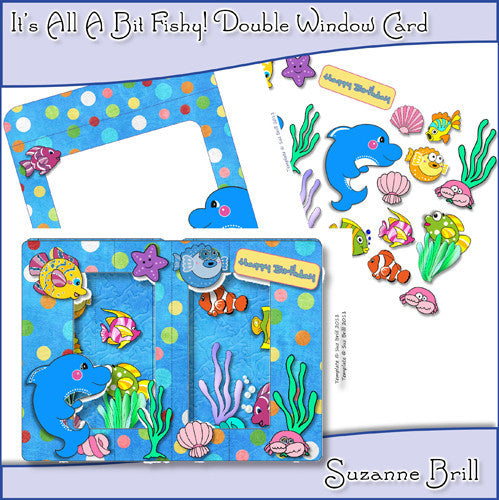 It's All A Bit Fishy! Double Window Card - The Printable Craft Shop