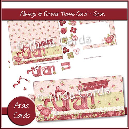 Always & Forever Name Card - Gran - The Printable Craft Shop