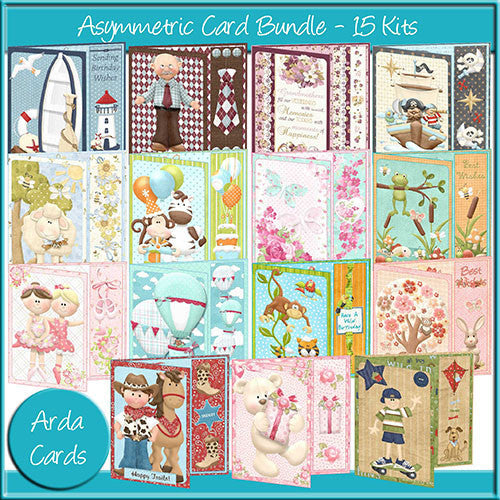 Printable Asymmetric Card Bundle - The Printable Craft Shop
