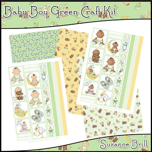 Baby Boy Green Craft Kit - The Printable Craft Shop