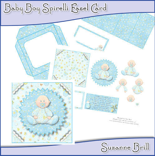 Baby Boy Spirelli Easel Card - The Printable Craft Shop