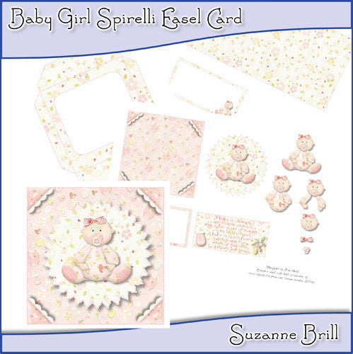 Baby Girl Spirelli Easel Card - The Printable Craft Shop