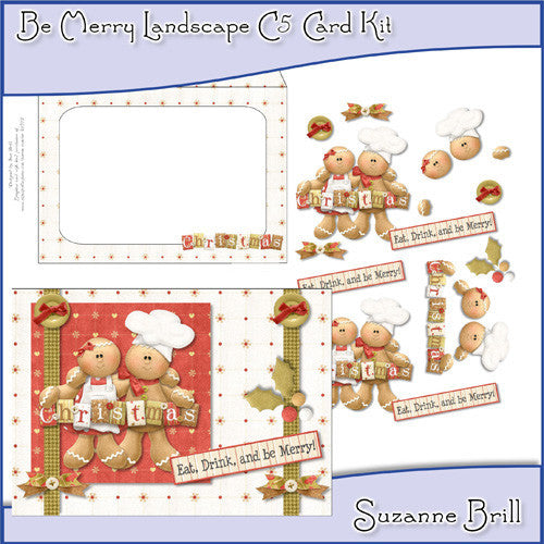 Be Merry Landscape C5 Card Kit - The Printable Craft Shop