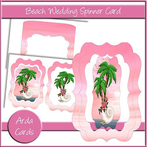 Beach Wedding Spinner Card - The Printable Craft Shop