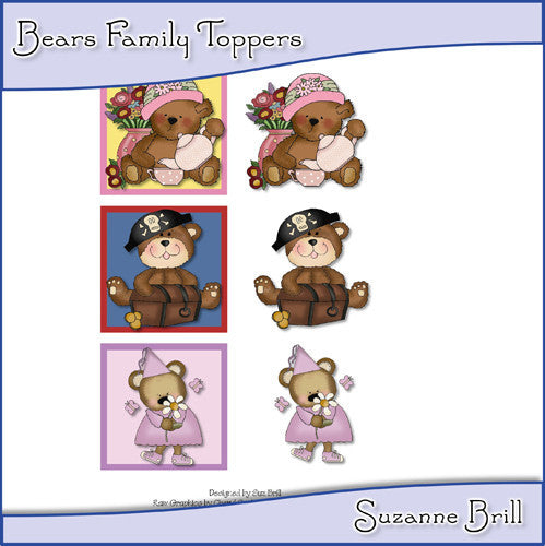 Bears Family Toppers - The Printable Craft Shop
