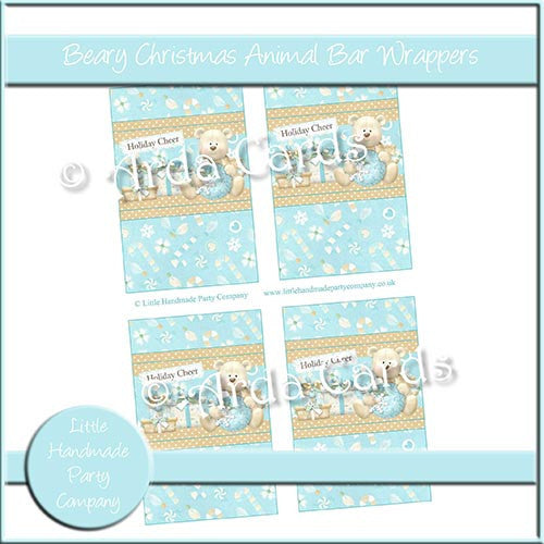 Beary Christmas Animal Bar Wrappers - The Printable Craft Shop