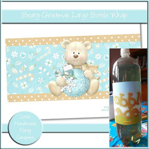 Beary Christmas Large Bottle Wrap - The Printable Craft Shop