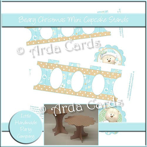 Beary Christmas Mini Cupcake Stands - The Printable Craft Shop