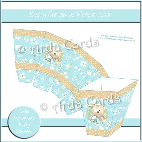 Beary Christmas Popcorn Box - The Printable Craft Shop