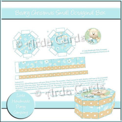 Beary Christmas Small Octagonal Gift Box - The Printable Craft Shop
