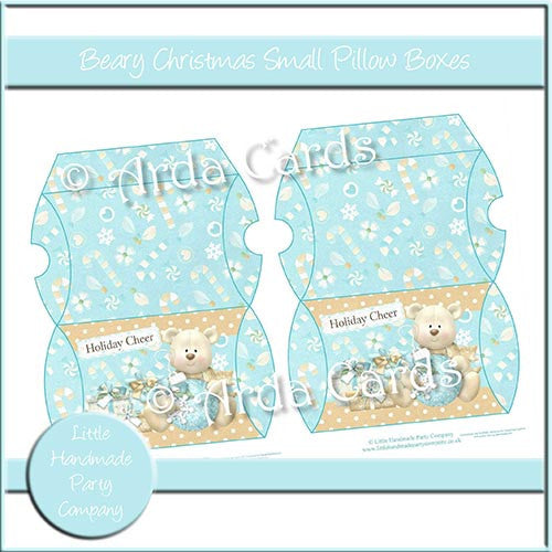 Beary Christmas Small Pillow Boxes - The Printable Craft Shop