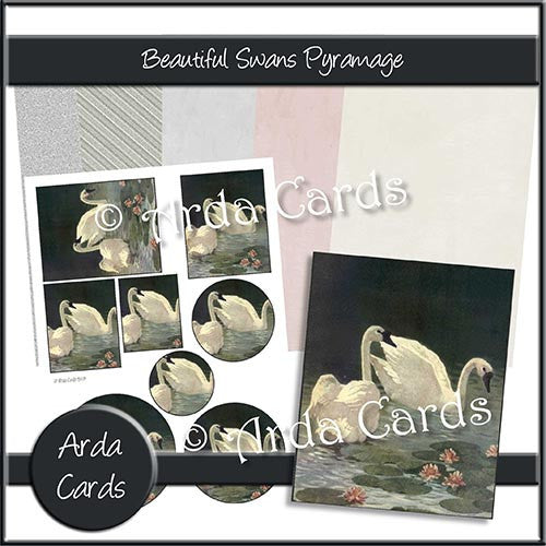 Beautiful Swans Pyramage Set - The Printable Craft Shop