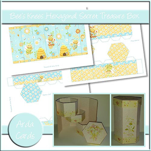 Bee's Knees Hexagonal Secret Treasure Box - The Printable Craft Shop