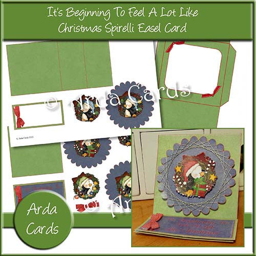 It's Beginning To Feel A Lot Like Christmas Spirelli Easel Card - The Printable Craft Shop