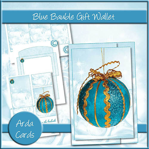 Blue Bauble Gift Card Holder - The Printable Craft Shop