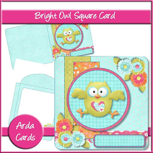 Bright Owl Square Card - The Printable Craft Shop