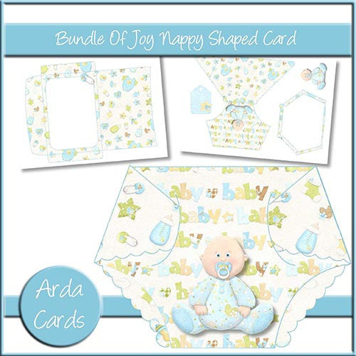 Bundle Of Joy Nappy Shaped Card - The Printable Craft Shop