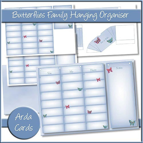 Butterflies Family Hanging Organiser - The Printable Craft Shop