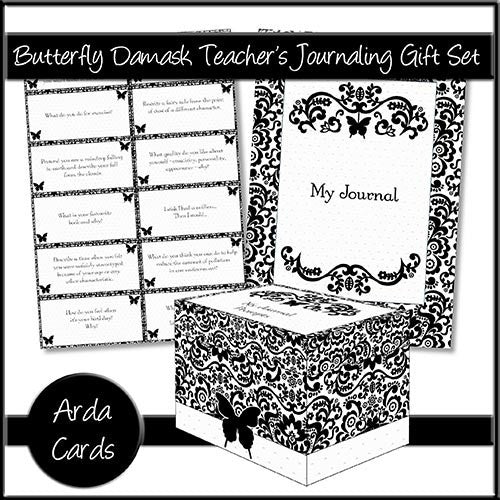 Butterfly Damask Teacher's Journaling Gift Set - The Printable Craft Shop