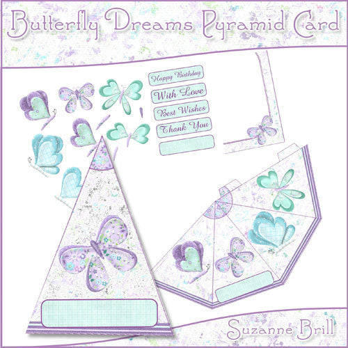 Butterfly Dreams Pyramid Card - The Printable Craft Shop