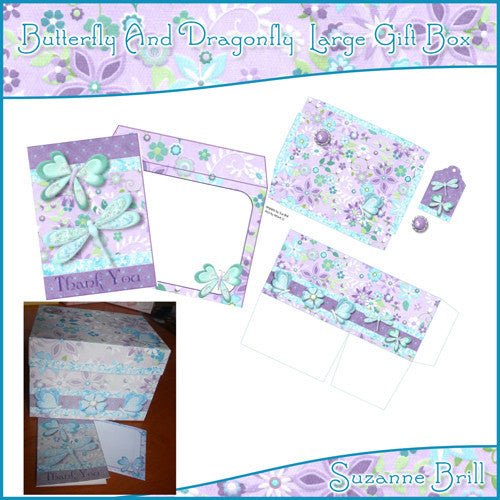 Butterfly And Dragonfly Large Gift Box - The Printable Craft Shop