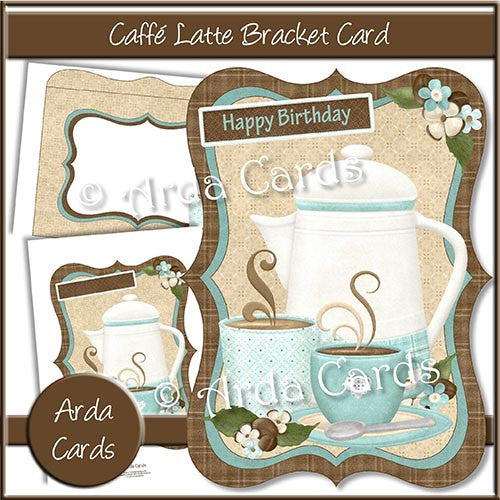 Caffe Latte Bracket Card - The Printable Craft Shop