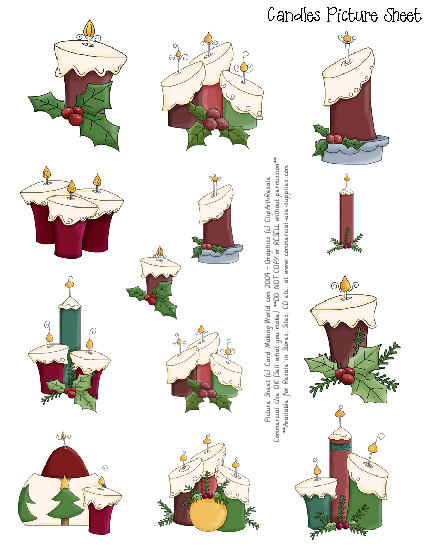 Christmas Candles Printable Sheet - The Printable Craft Shop