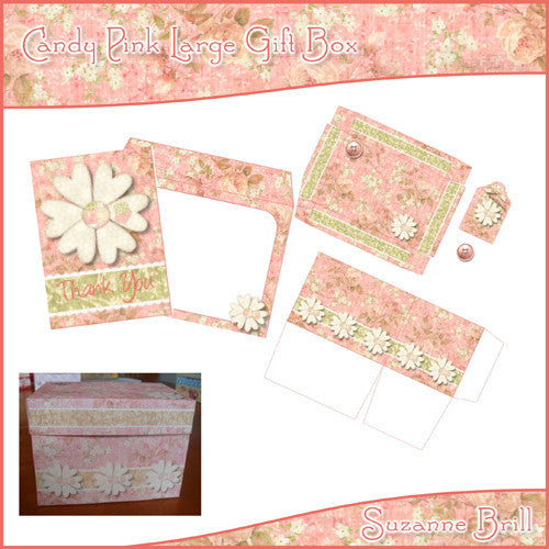 Candy Pink Large Gift Box - The Printable Craft Shop
